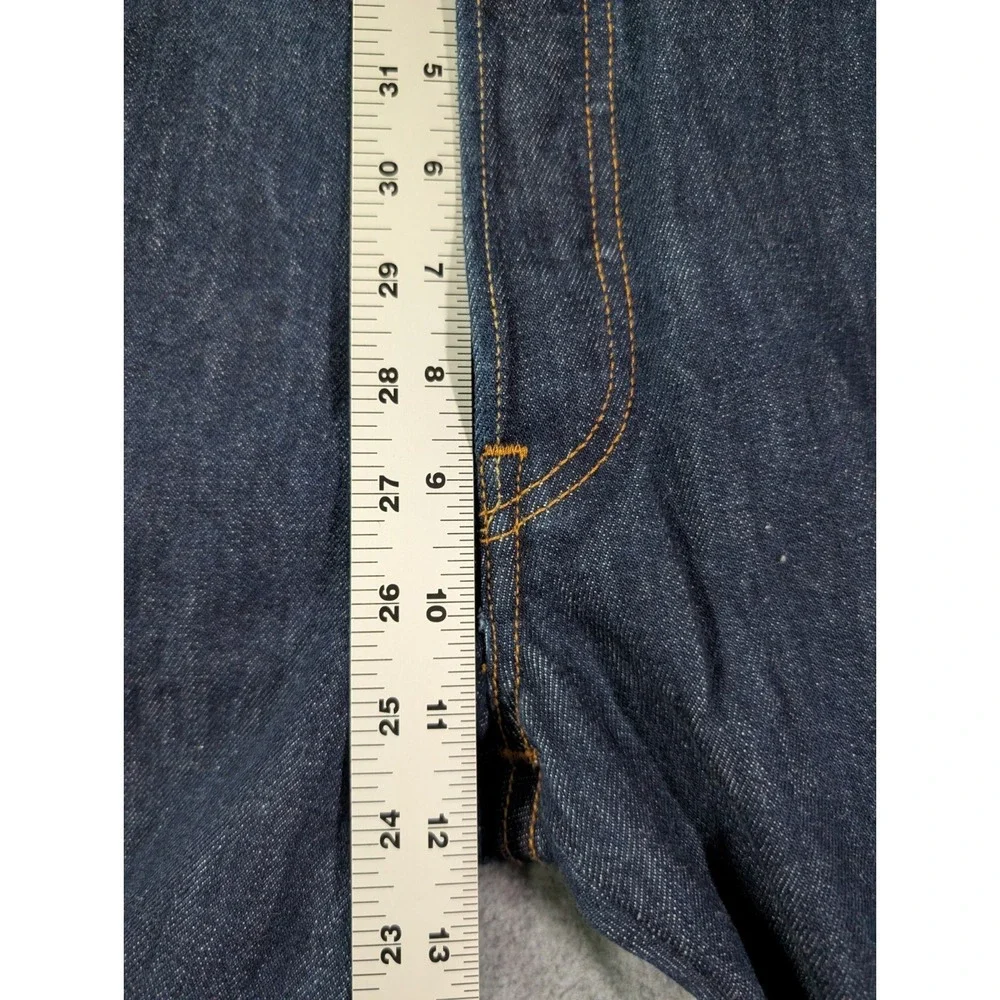 Levis 501 Cut Off Shorts Mens 36 Blue Button Fly Denim Jeans Dark Wash Frayed
